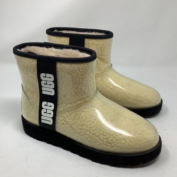 NWOT UGG Women's Classic Clear Mini Boots 7 sherpa cream - Picture 1 of 7
